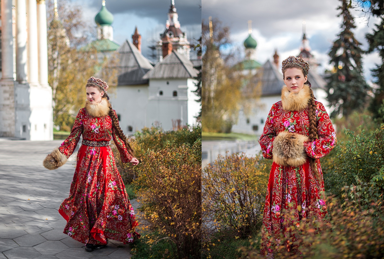 Девушка в русском народном платье фотосессия